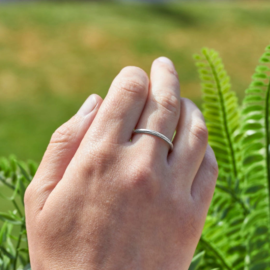 Slim 2mm Silver Band By Fi Mehra
