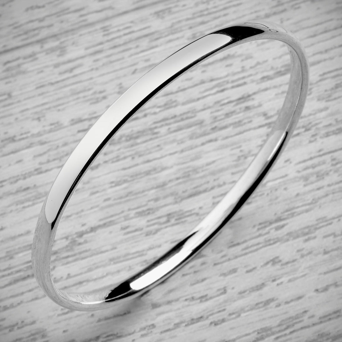Silver Sturdy Stacked High Shine Bangle