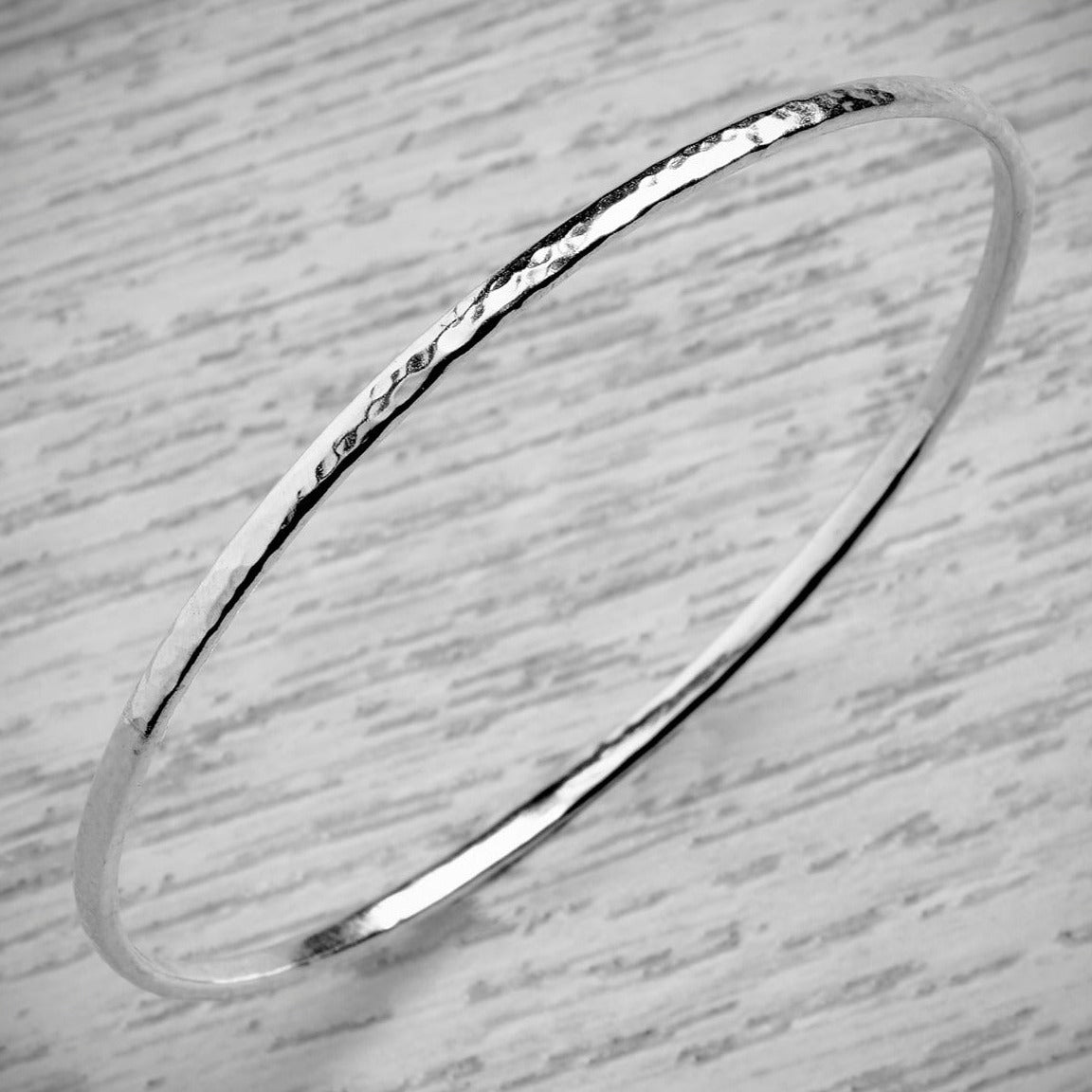 Slender Stacked Dimpled Bangle by Emma White