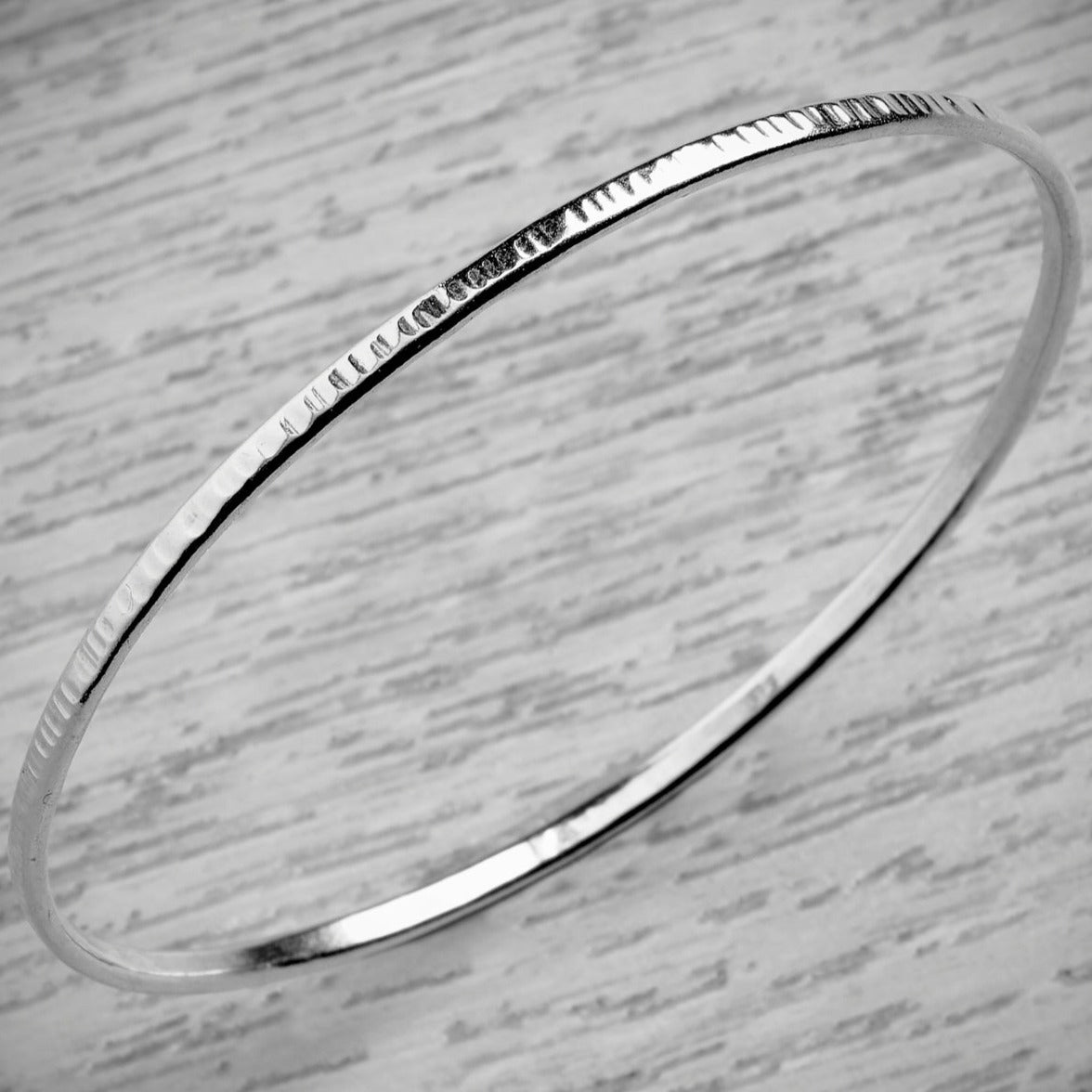 Silver Slender Stacked Bangle Bundle
