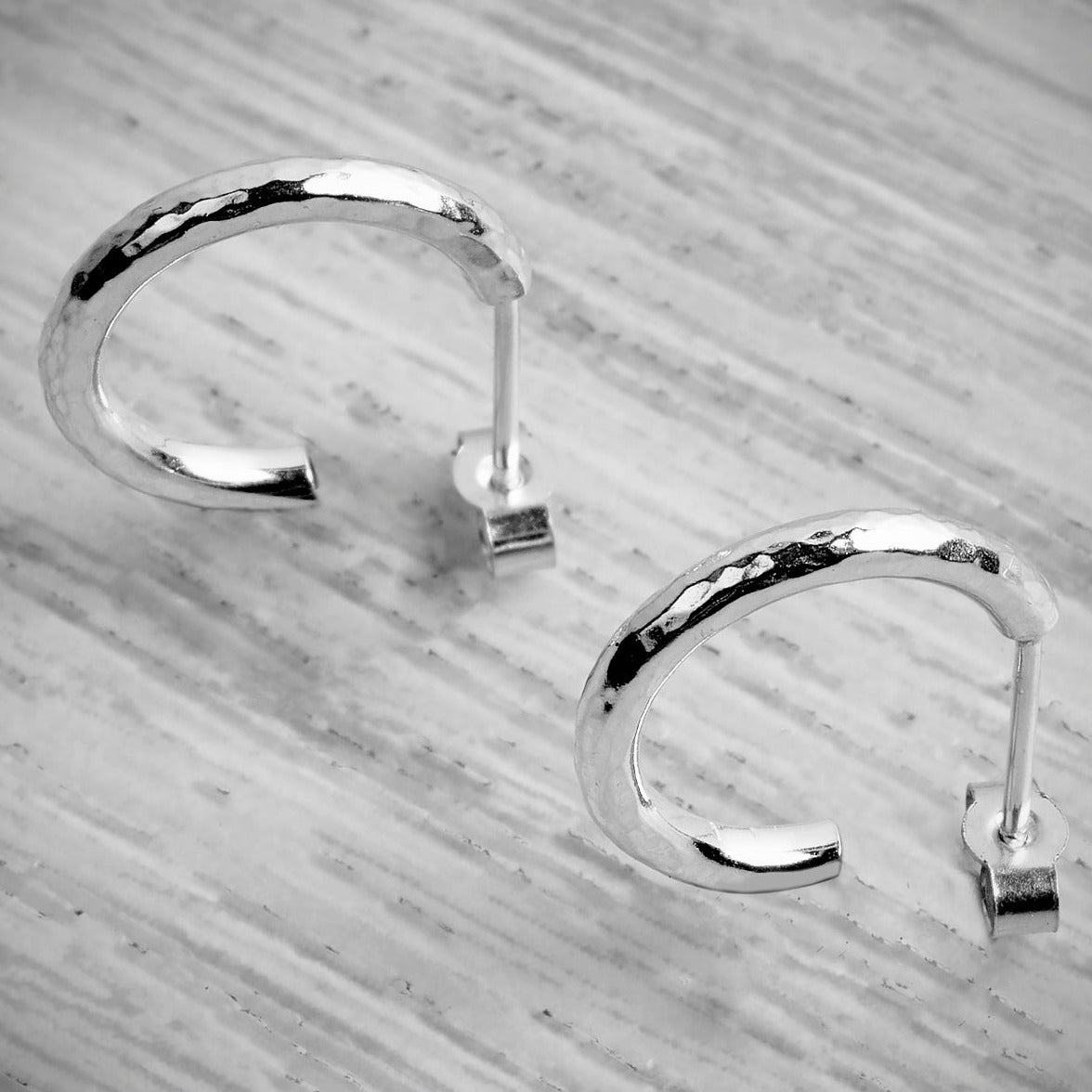Silver Stacking Hoop Dimpled Earrings Bundle