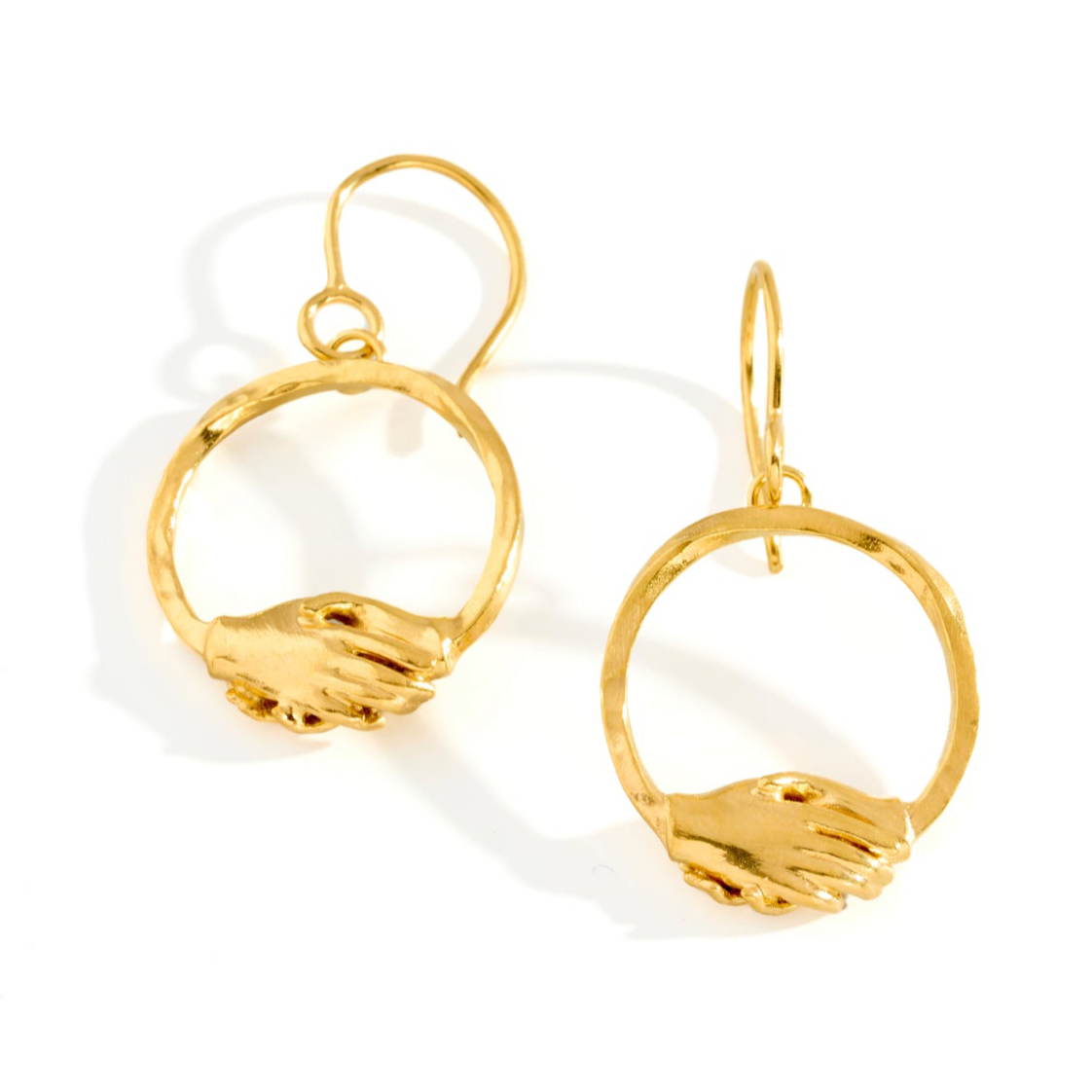 18ct Gold Vermeil Small Circle Clasped Hook Earrings by Emma White