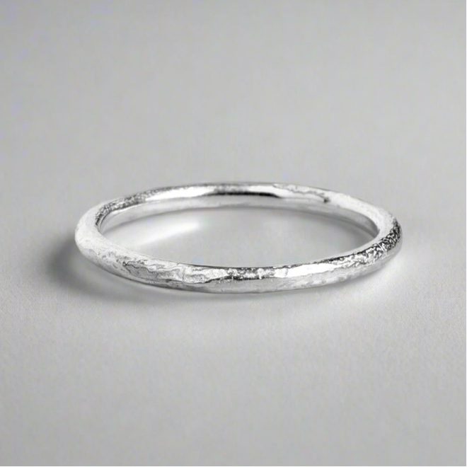 Slim 2mm Silver Band By Fi Mehra