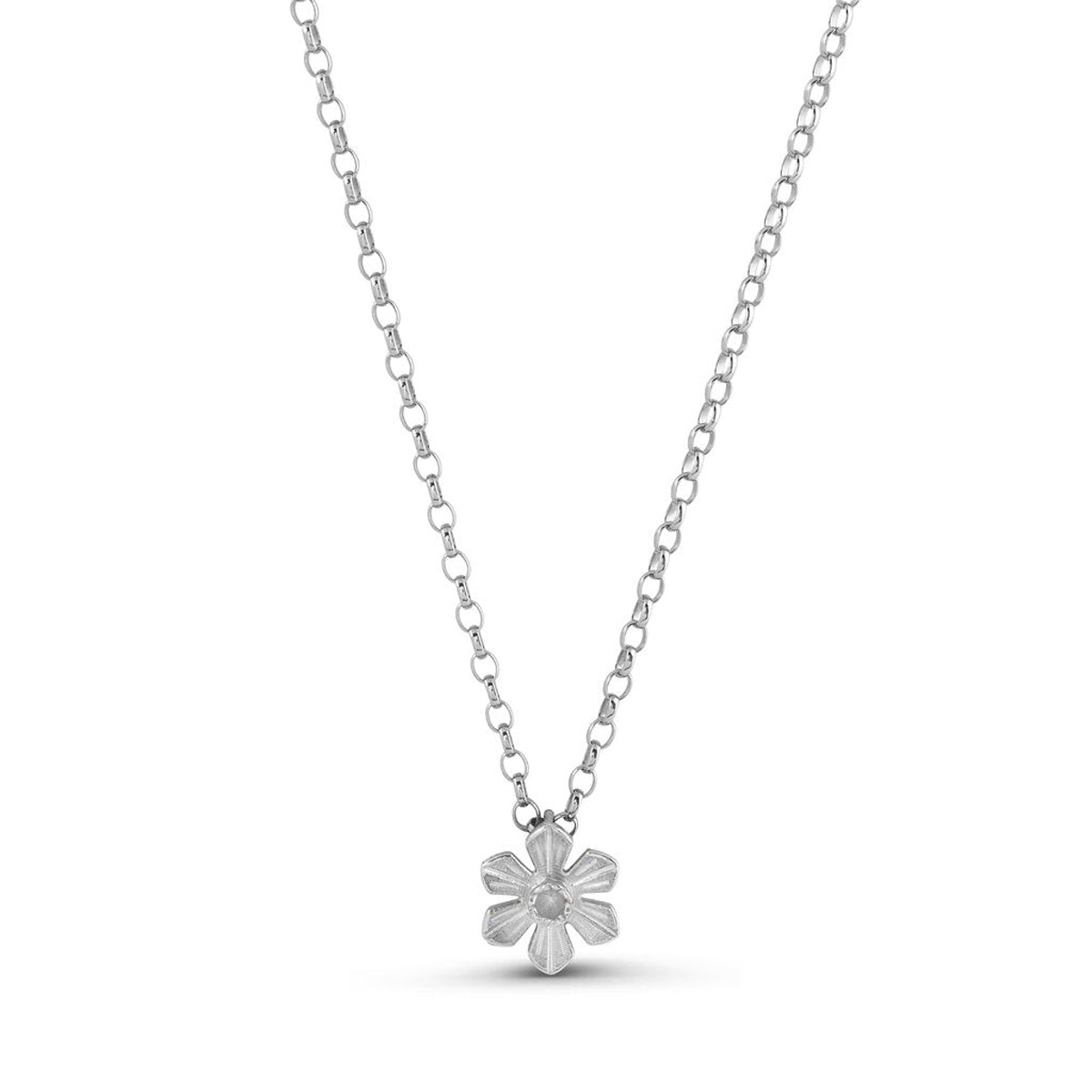 Large Silver Daffodil Necklace by Elin Mair