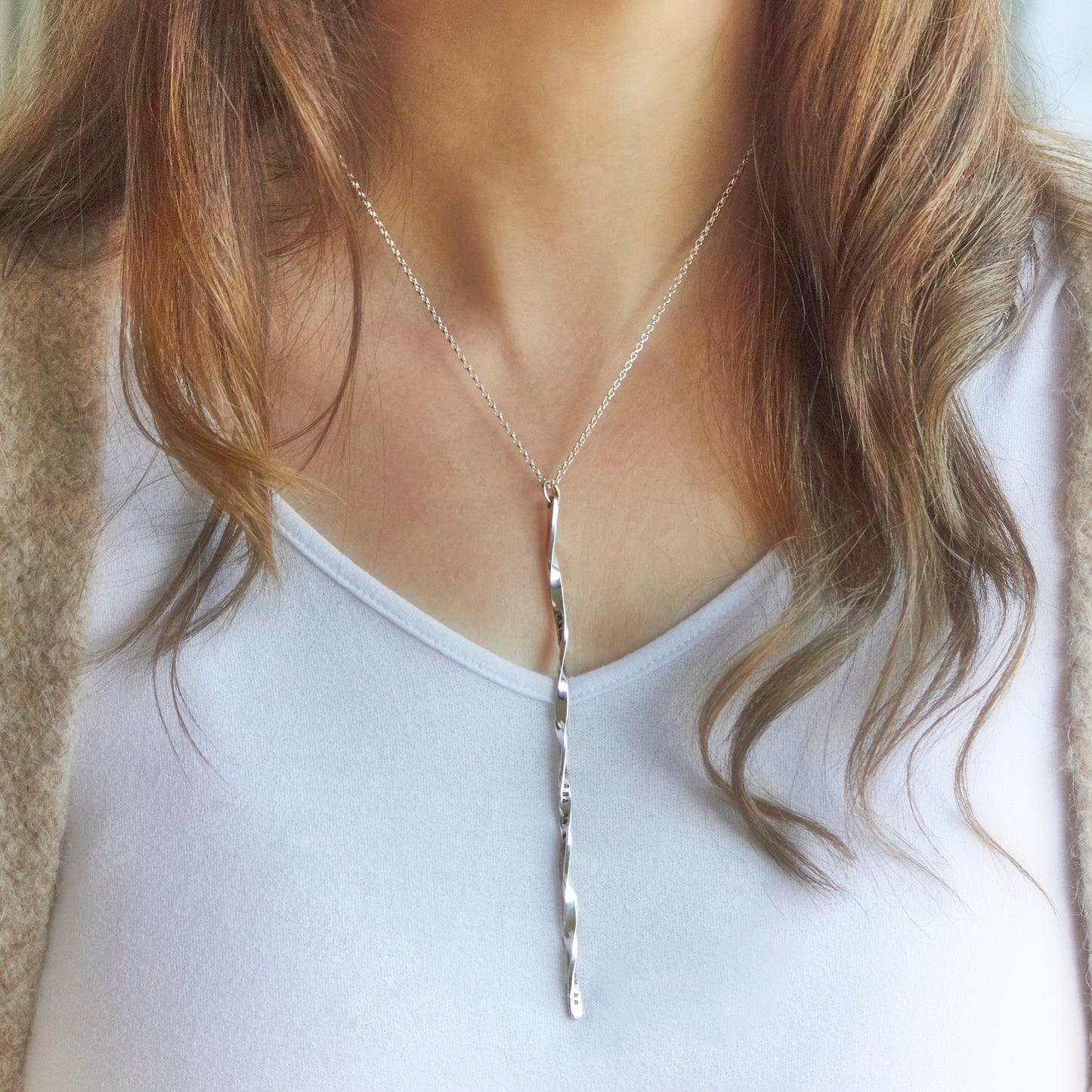 Silver Personalised Twisted Tales Drop Necklace