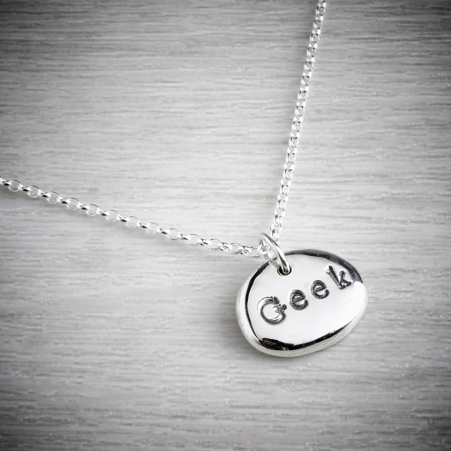 Silver 'Geek' Pebble