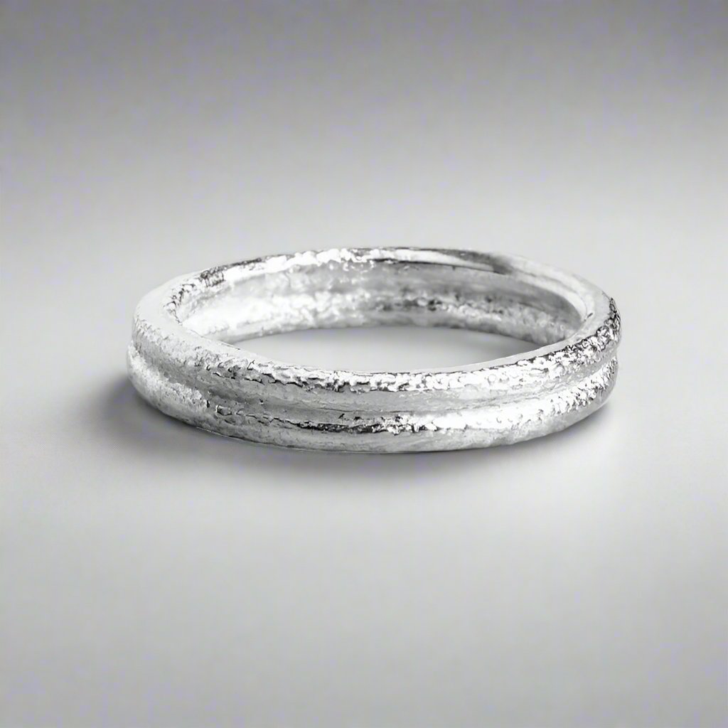 Silver Double Band Ring By Fi Mehra