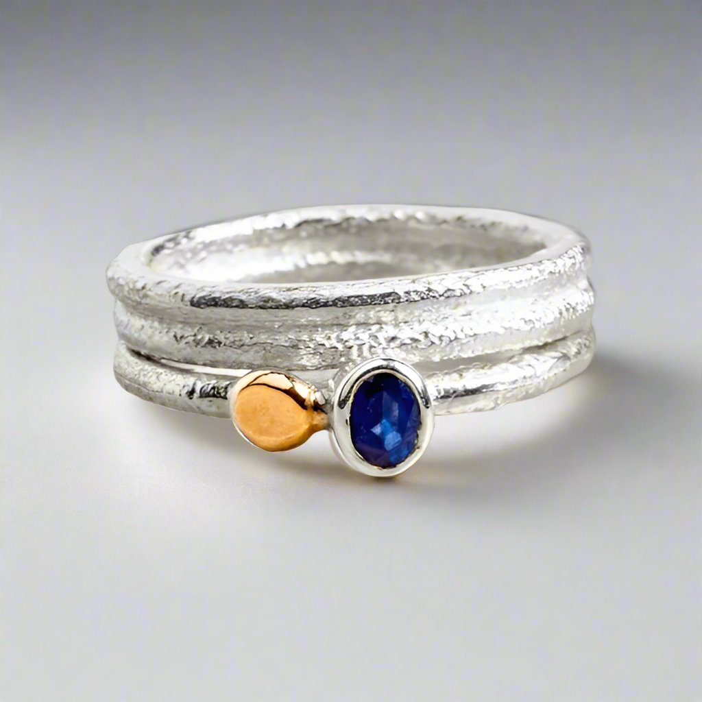 Silver Double Band Ring By Fi Mehra