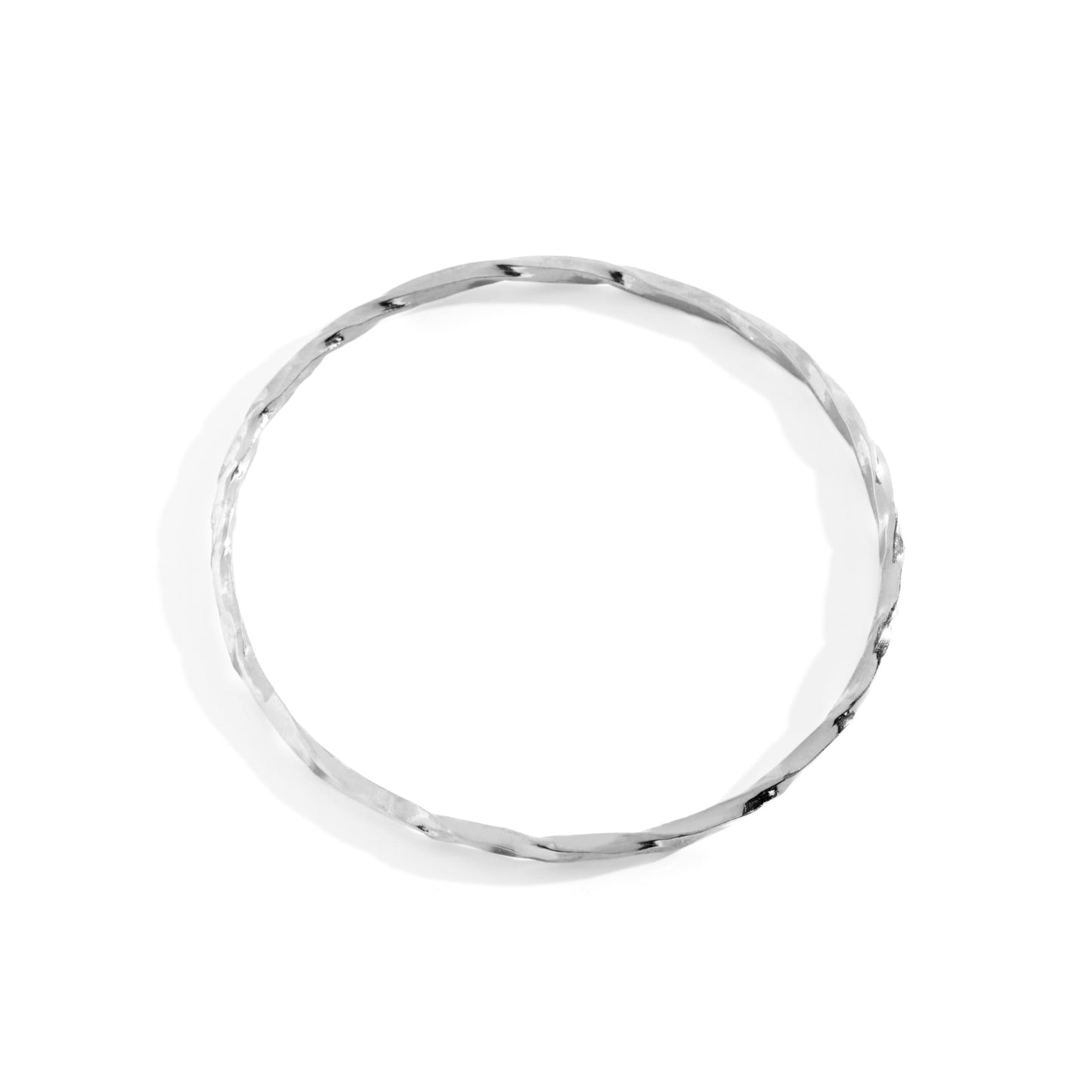 Silver Twisted Bangle by Emma White