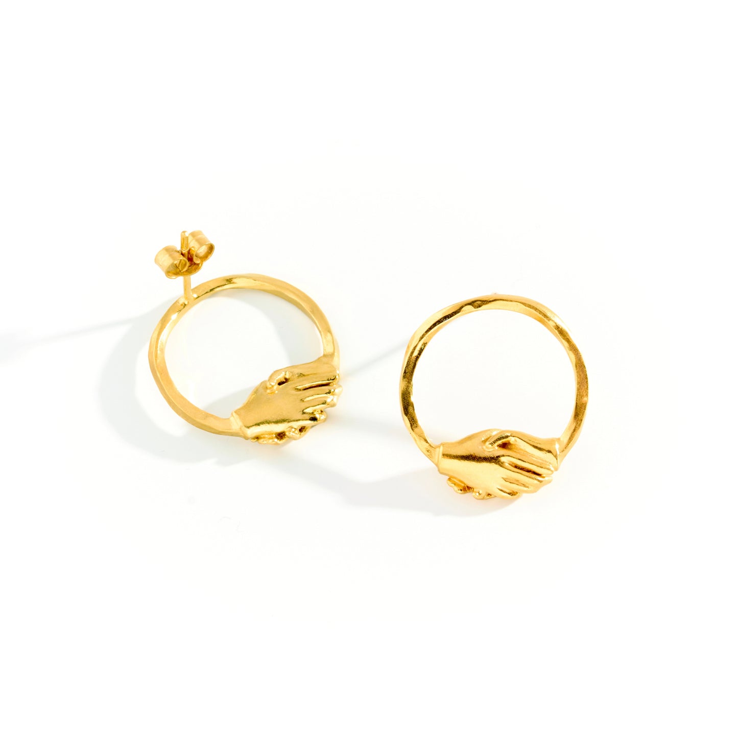 18ct Gold Vermeil Small Circle Clasped Stud Earrings by Emma White