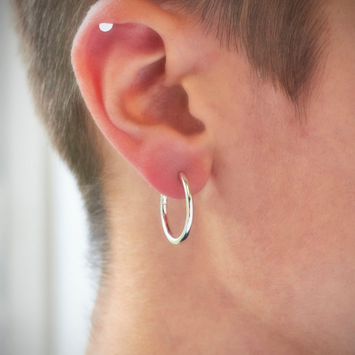 Silver Stacking Hoop High Shine Earrings Bundle