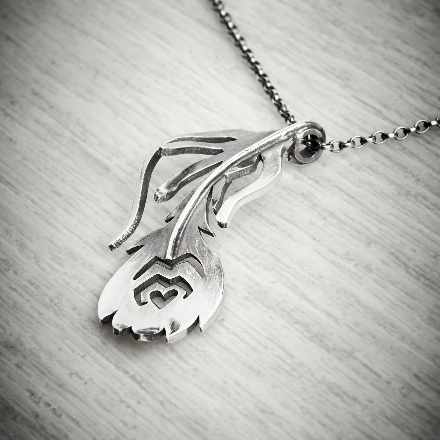 Minimalist Peacock Feather Necklace by Emma White