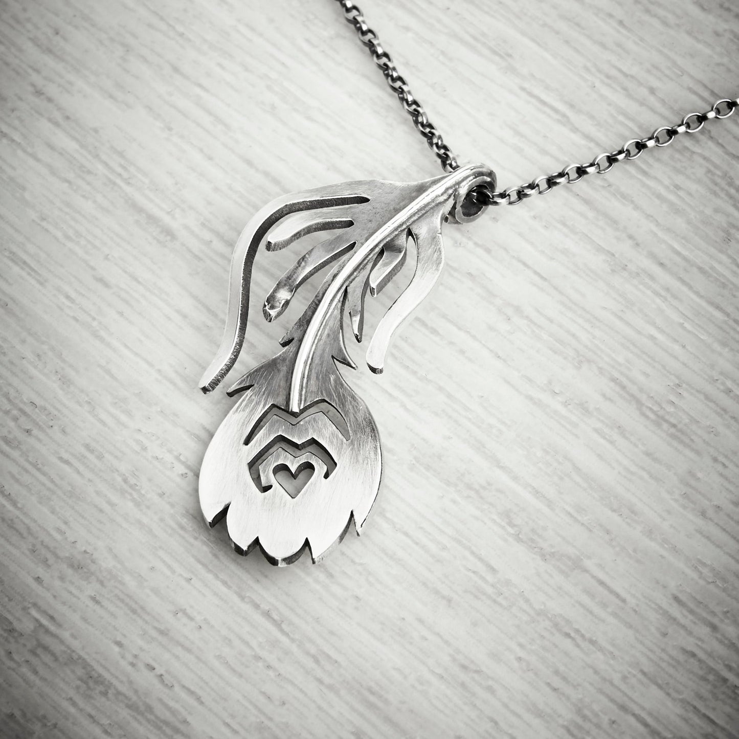 Minimalist Peacock Feather Necklace by Emma White