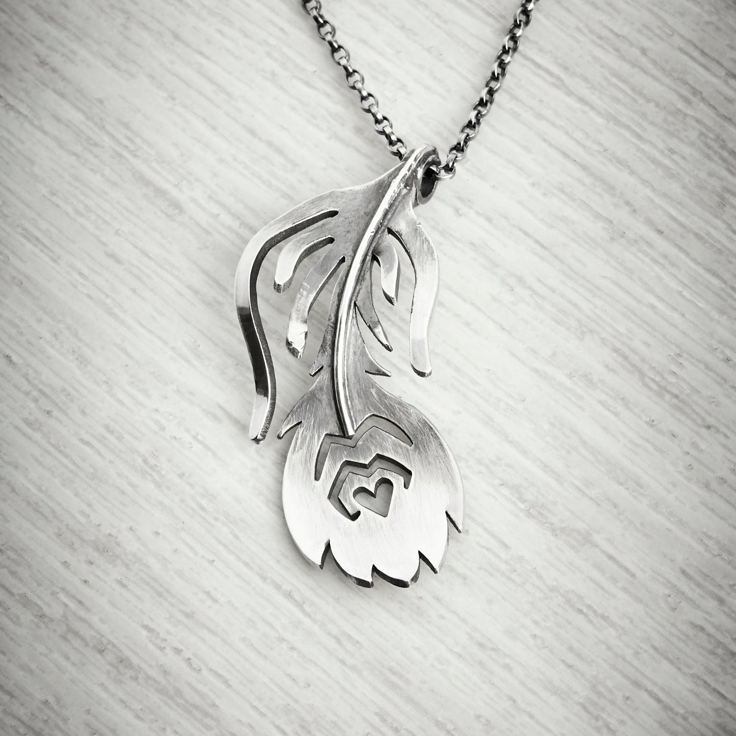 Minimalist Peacock Feather Necklace by Emma White
