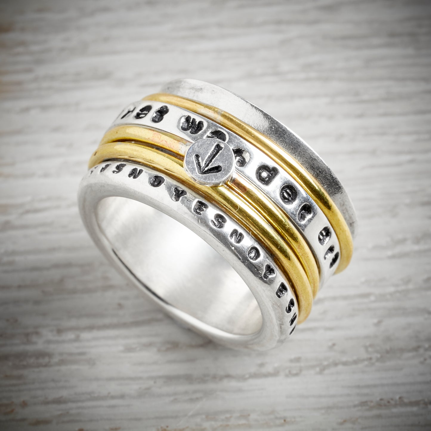 The YES/NO Personalised Spinning Ring by Emma White