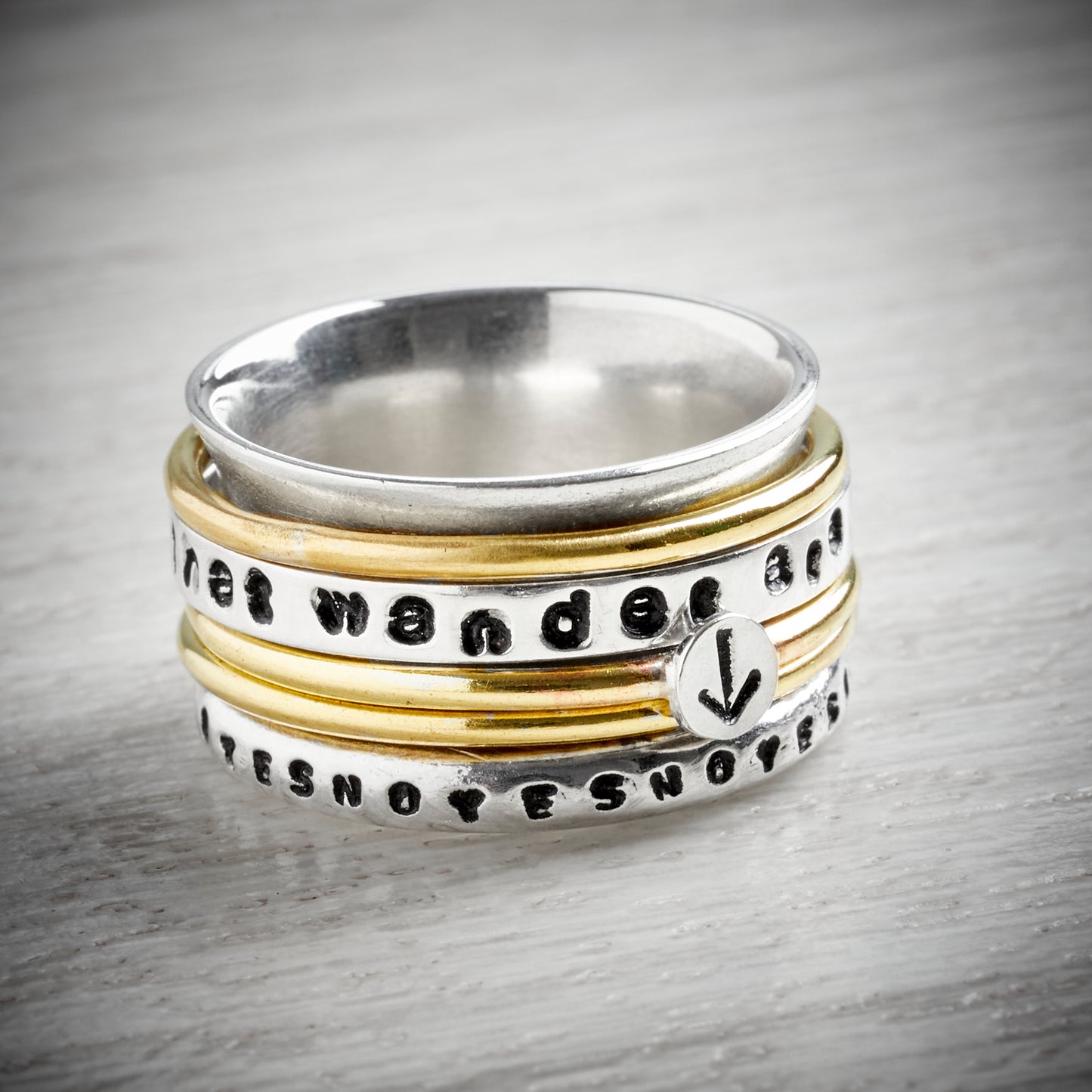 The YES/NO Personalised Spinning Ring by Emma White