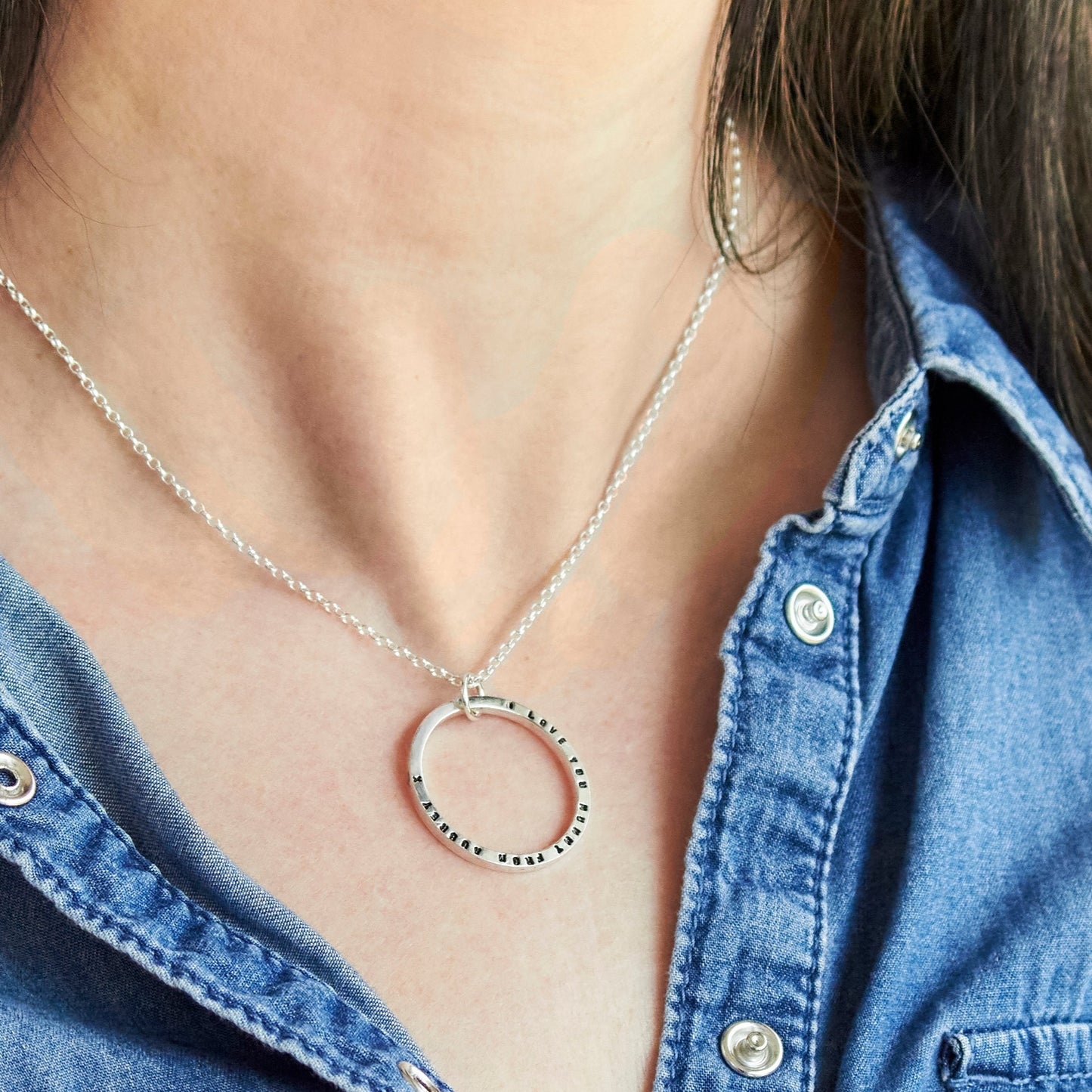 Personalised Silver Tiny Text Message Necklace
