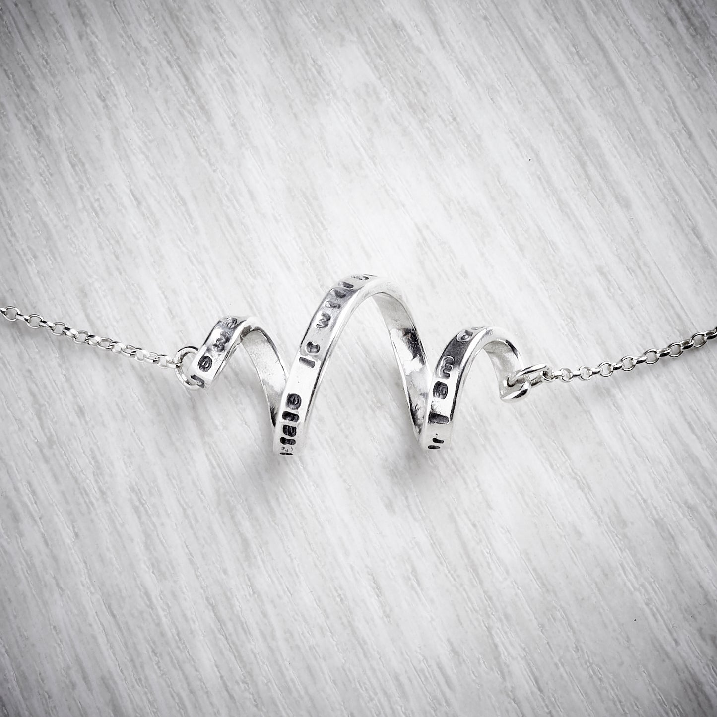 Personalised Silver Spiral Necklace by Emma White