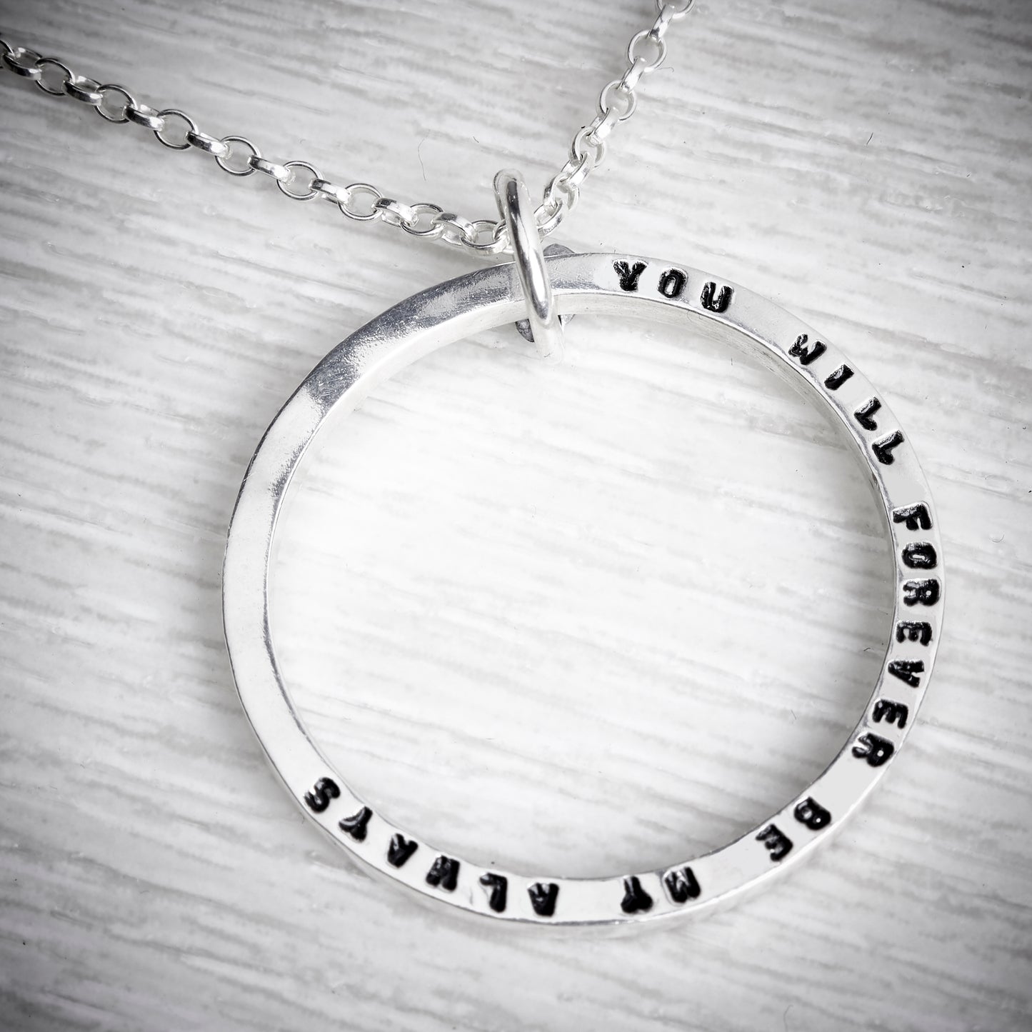 Personalised Silver Tiny Text Message Necklace