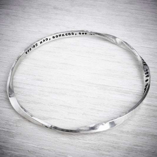 Twisted Tales Personalised Silver Bangle by Emma White