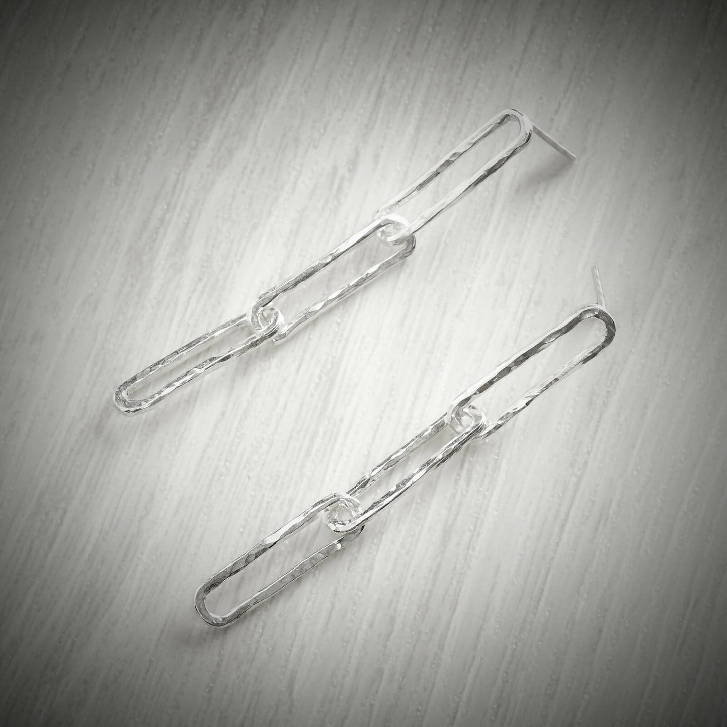 Silver Paperclip Chain Studs by Emma White