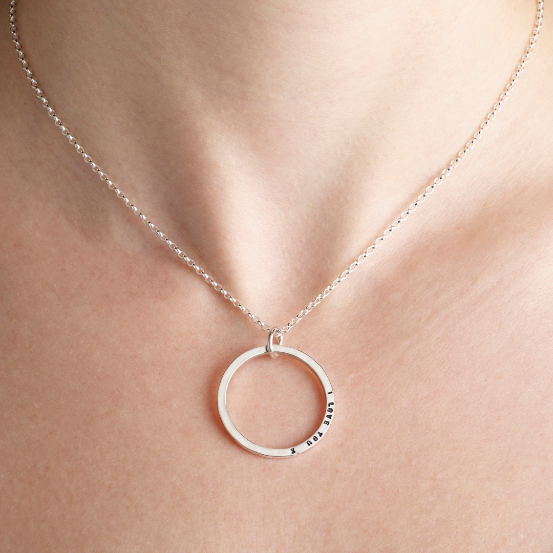 Personalised Silver Tiny Text Message Necklace