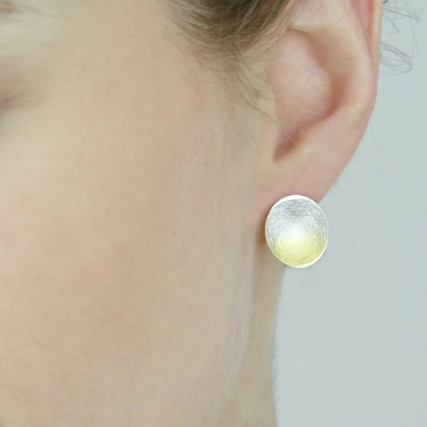 Electra, Silver and Gold Large Studs by Melanie Hamlet