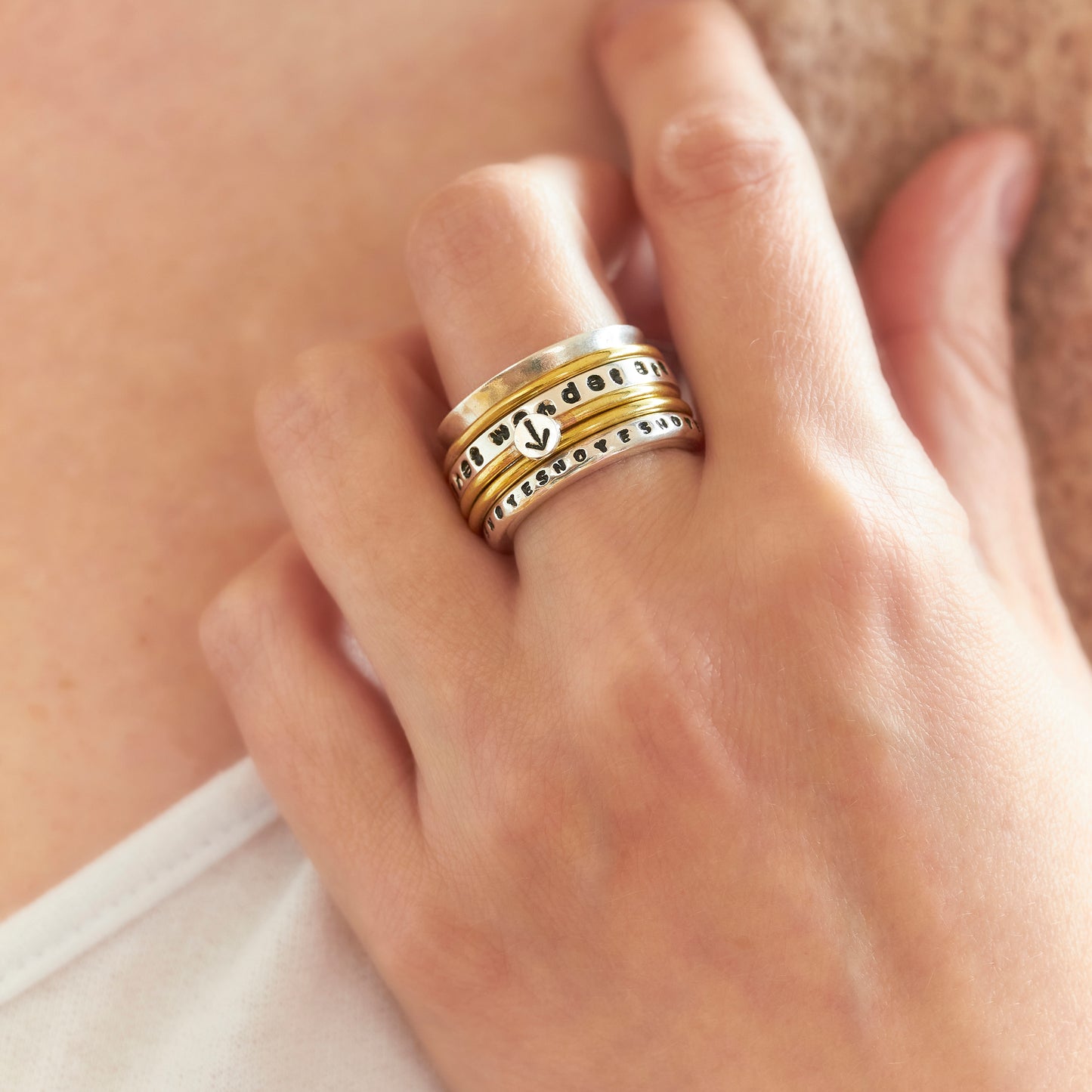 The YES/NO Personalised Spinning Ring by Emma White