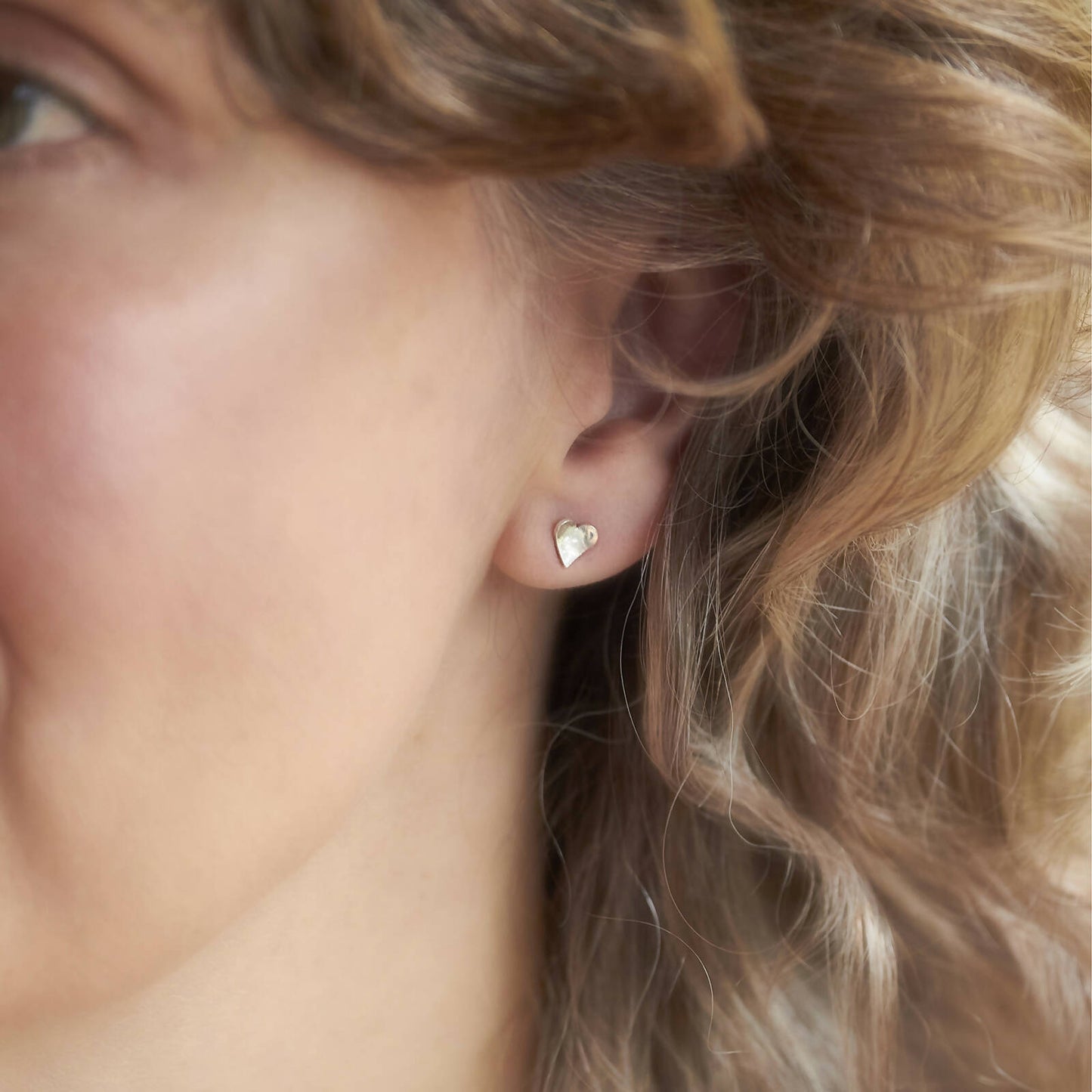 Silver Heart Studs by Emma White