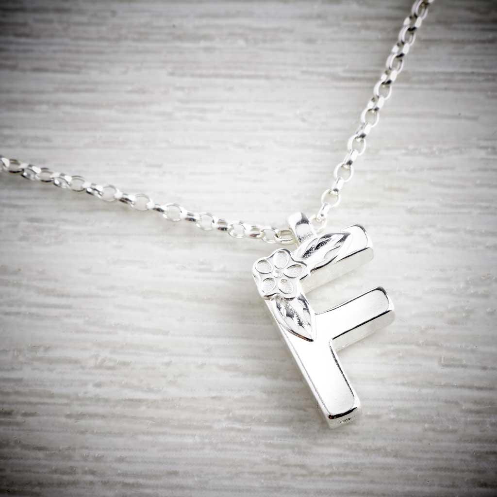 Silver Letter Necklace made by Elin Mair, image property of THE JEWELLERY MAKERS.-0