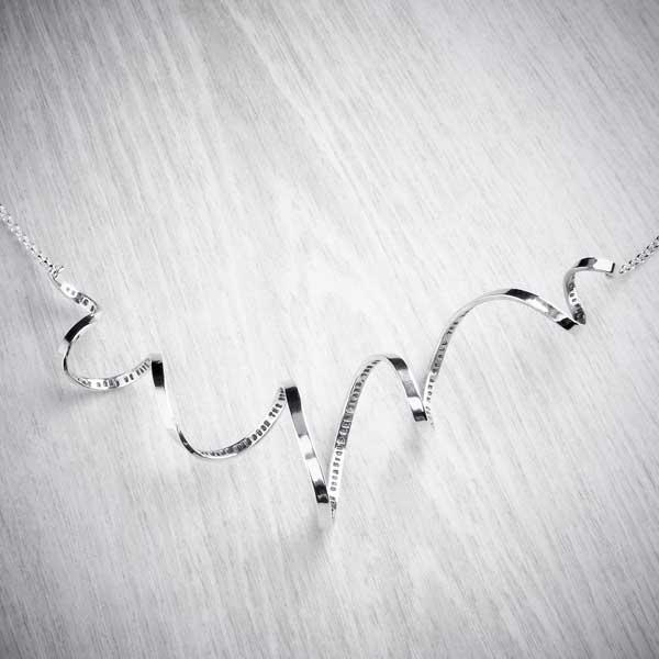 Long Silver Story Spiral Necklace on Belcher Chain by Emma White-2