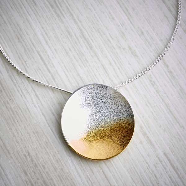 Gold and Silver Ombre large pendant by Melanie Ankers, Kokkino. Image property of THE JEWELLERY MAKERS-0