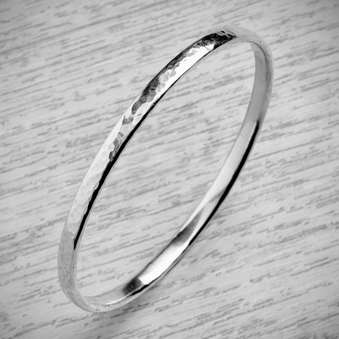 Sturdy Stacked Dimpled Bangle by Emma White