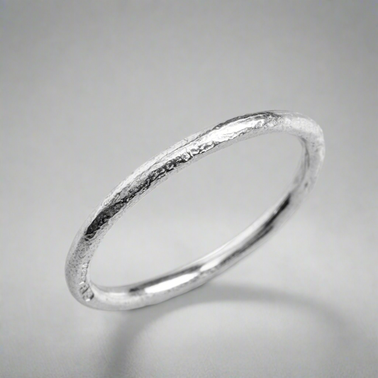 Slim 2mm Silver Band By Fi Mehra