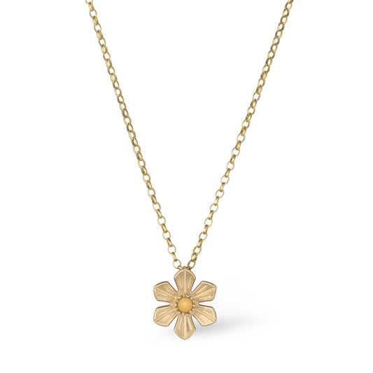 Large 9ct Gold Daffodil Necklace by Elin Mair