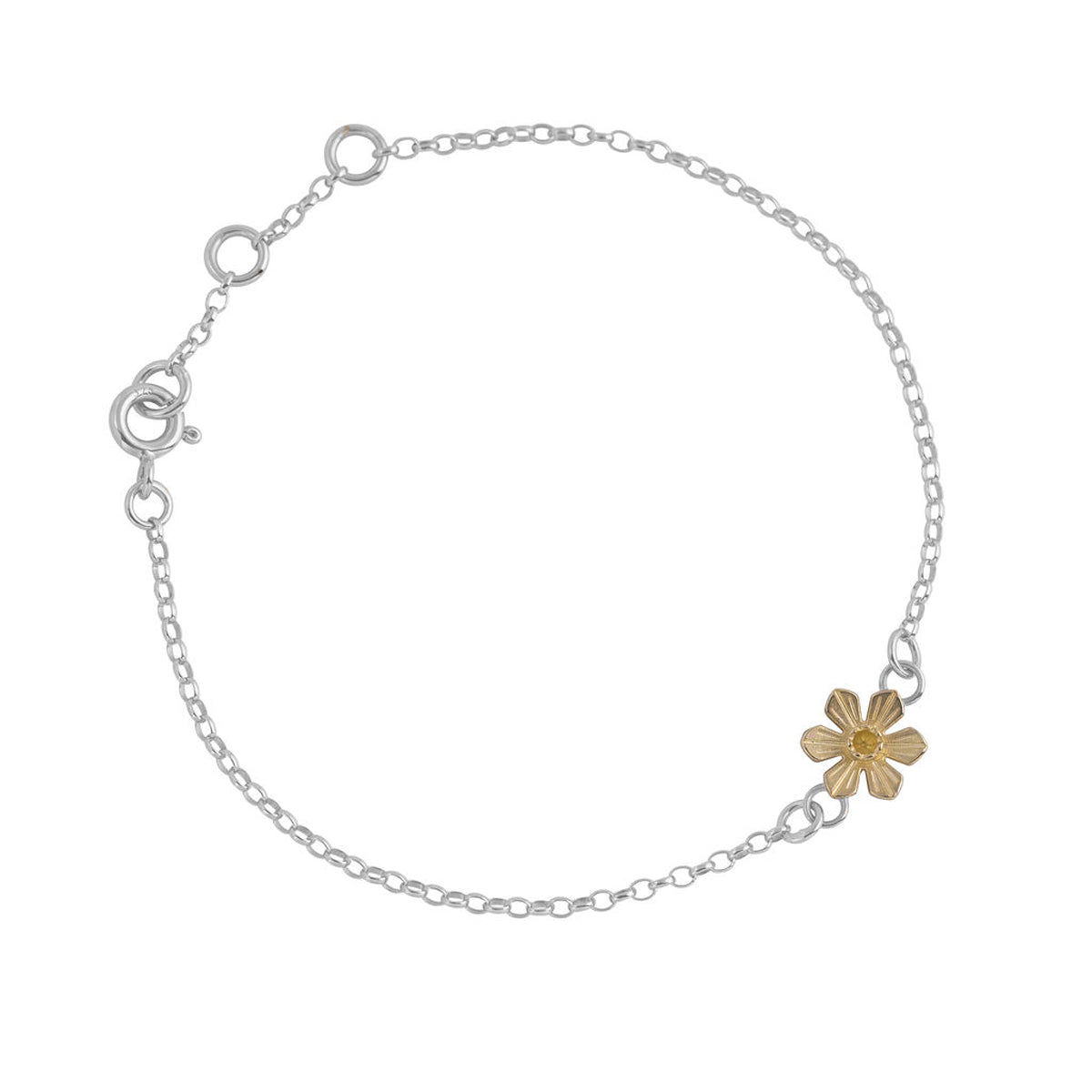 Silver & 9ct Gold Daffodil Bracelet by Elin Mair