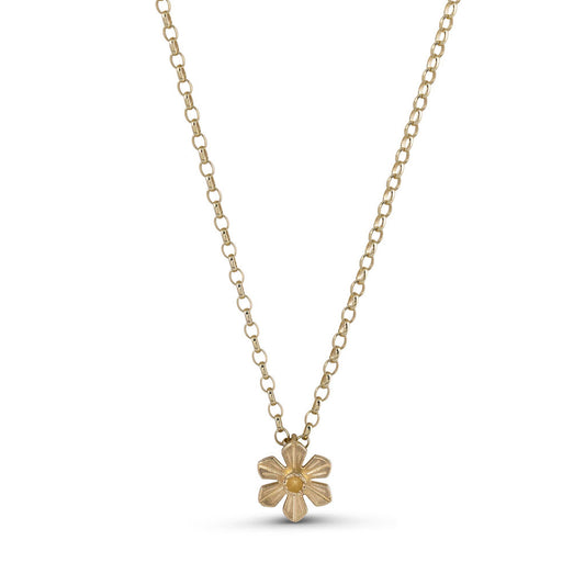 Small 9ct Gold Daffodil Necklace by Elin Mair