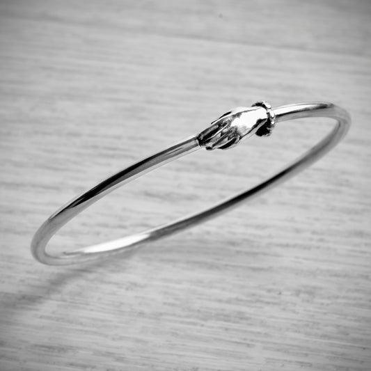 Tiny Hand Solid Bangle by Emma White