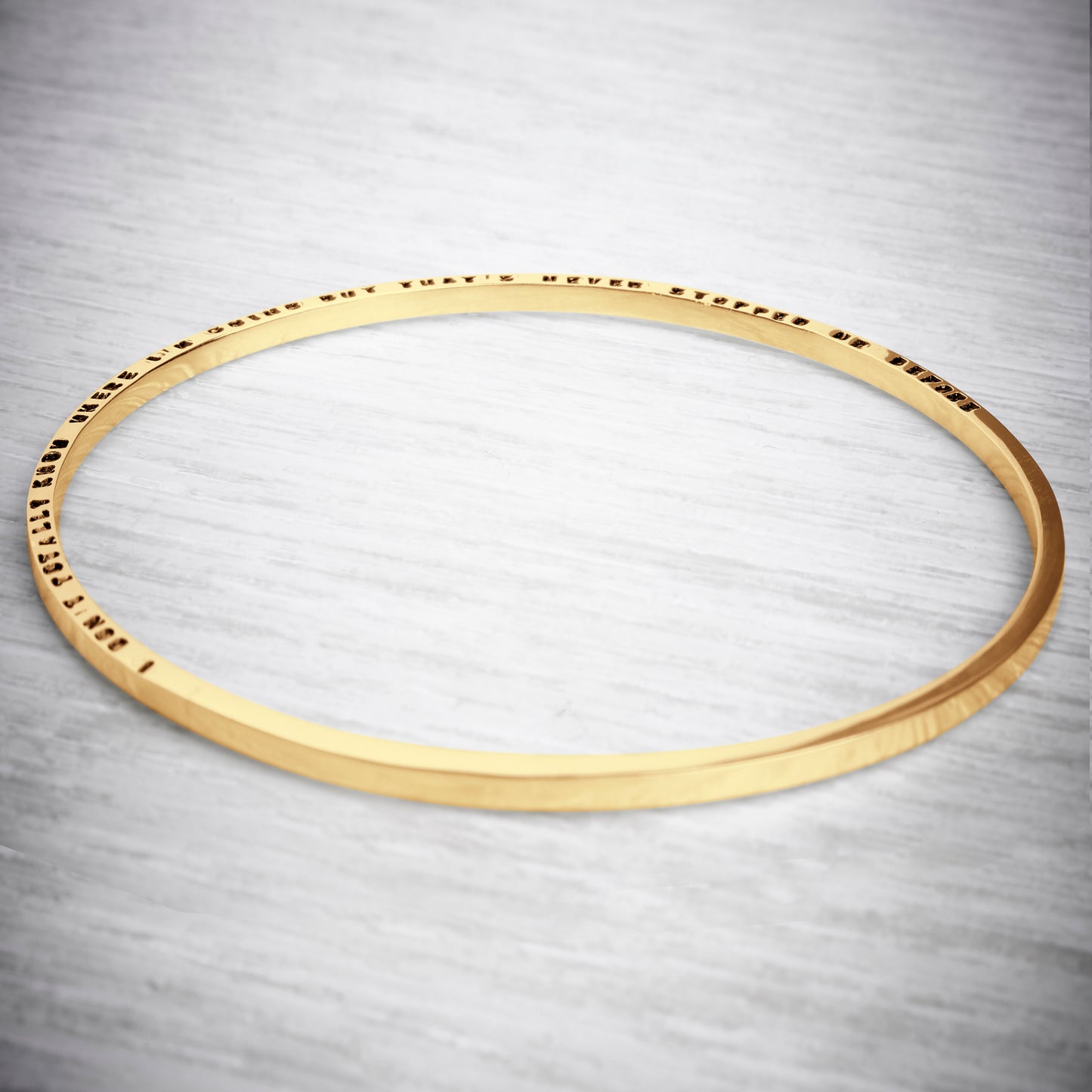 Gold Vermeil Tiny Text Personalised Bangle, long message by Emma White