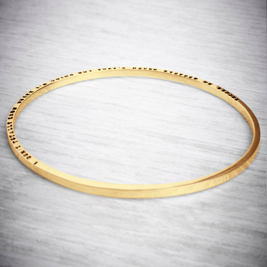 Gold Vermeil Tiny Text Personalised Bangle, long message by Emma White