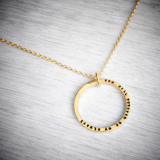 Personalised Gold Vermeil Tiny Text Message Necklace
