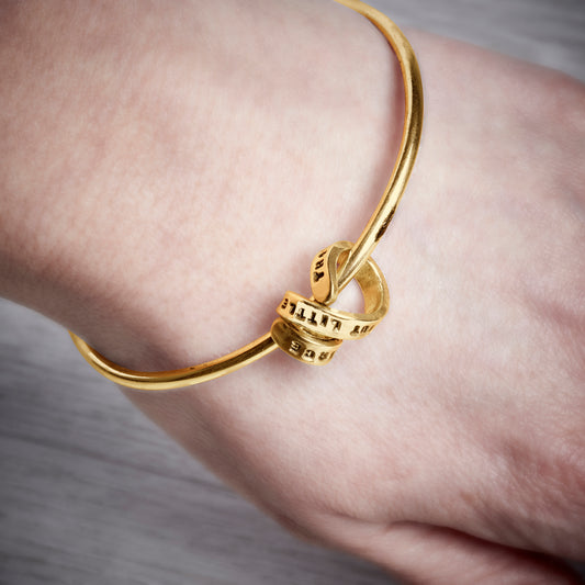 Gold Vermeil Bangle with Personalised Story Spiral