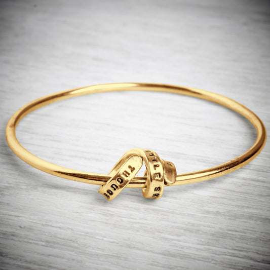 Gold Vermeil Bangle with Personalised Story Spiral