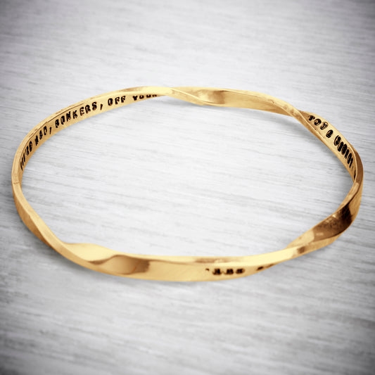 Twisted Tales Personalised Gold Vermeil Bangle