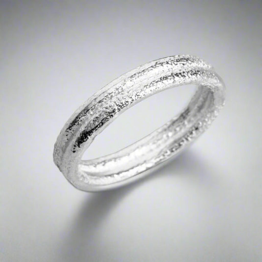 Silver Double Band Ring By Fi Mehra