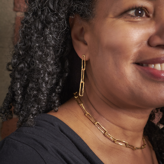 Gold Vermeil Paperclip Chain (short) by Emma White