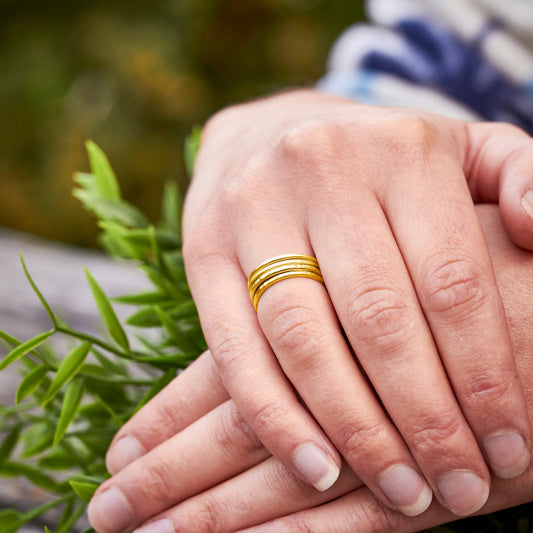 18ct Gold Vermeil Slender Stacking Ring Bundle