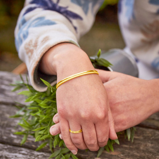 18ct Gold Vermeil Slender Stacked Bangle Bundle