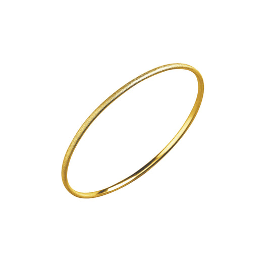 18ct Gold Vermeil Slender Stacked Frosted Bangle