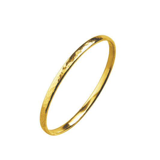 18ct Gold Vermeil Sturdy Stacked Dimpled Bangle